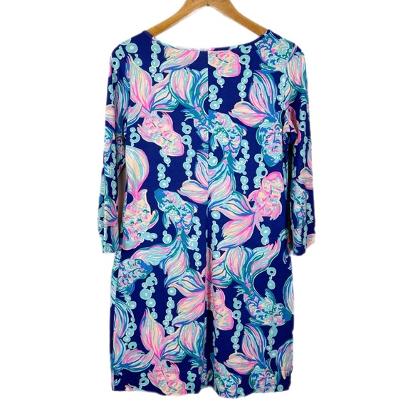 Lily Pulitzer Marlowe Going Coastal Pima Cotton Mini Dress S Blue Resort Beach - Picture 5 of 7